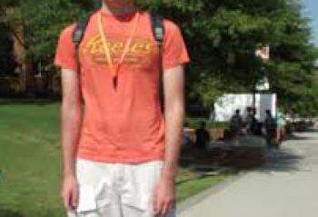 Freshman With Lanyard Around Neck